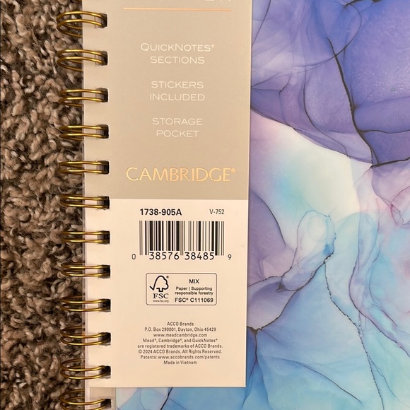 Cambridge 2025-2027 Blue and Purple Home Office Planner Calendar - Picture 3 of 10